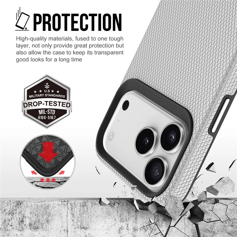 Étui pour iPhone 17 Pro Compatible avec MagSafe Coque de protection en TPU + PC - Argent
