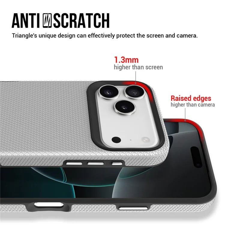Étui pour iPhone 17 Pro Compatible avec MagSafe Coque de protection en TPU + PC - Argent