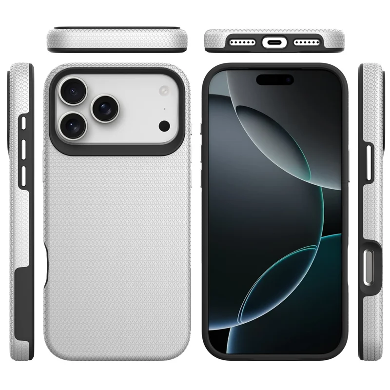 Étui pour iPhone 17 Pro Compatible avec MagSafe Coque de protection en TPU + PC - Argent