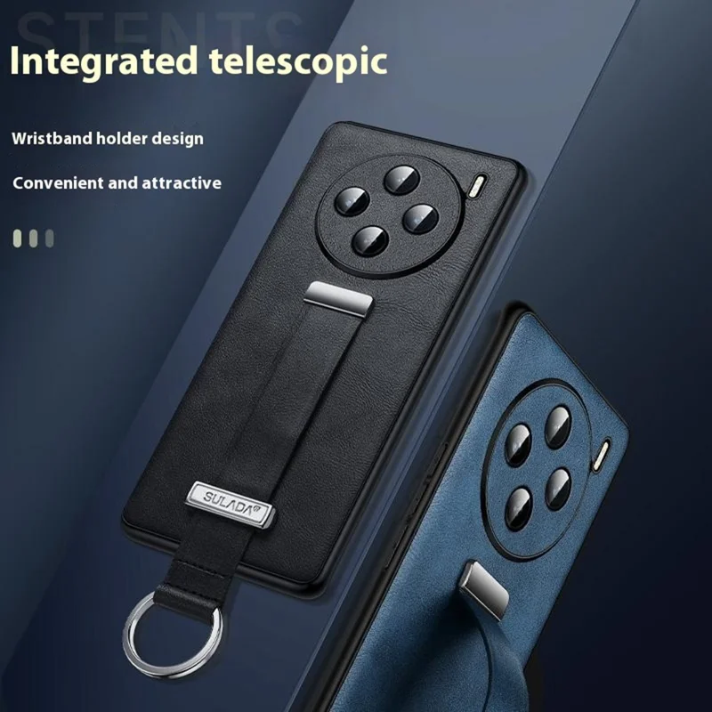 SULADA Mode-Serie für vivo X200 Ultra 5G Hülle Armband Standfuß Leder Rückseite Handyhülle - Blau