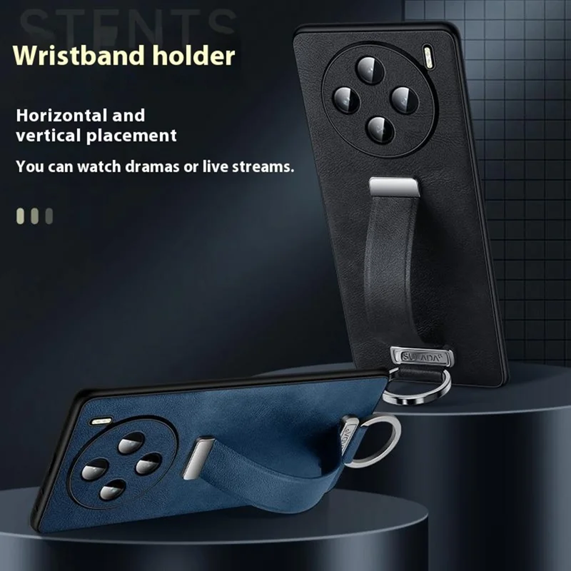 SULADA Mode-Serie für vivo X200 Ultra 5G Hülle Armband Standfuß Leder Rückseite Handyhülle - Blau