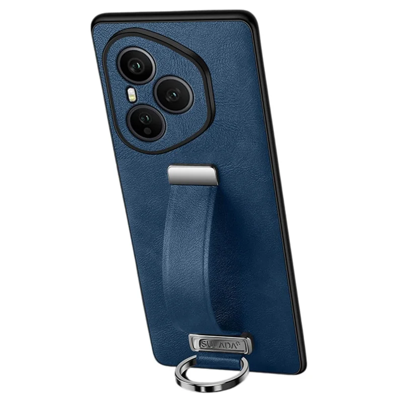 SULADA Serie Fashion per Honor 400 Pro 5G (Globale) Cover con Cinturino da Polso e Supporto in Pelle - Blu
