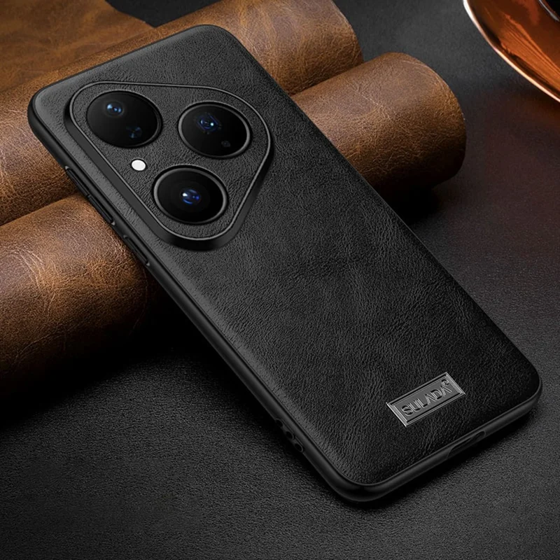 Capa SULADA para Huawei Pura 80 em Couro Sintético + TPU + PC - Preta