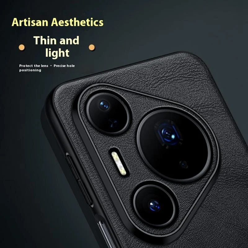 SULADA Hülle für Huawei Pura 80 Pro - Schwarze Ledertasche aus PU-Leder + TPU + PC Rückseite