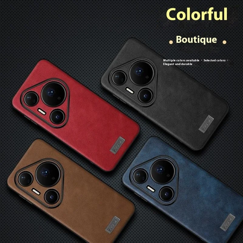 SULADA Hülle für Huawei Pura 80 Pro - Schwarze Ledertasche aus PU-Leder + TPU + PC Rückseite
