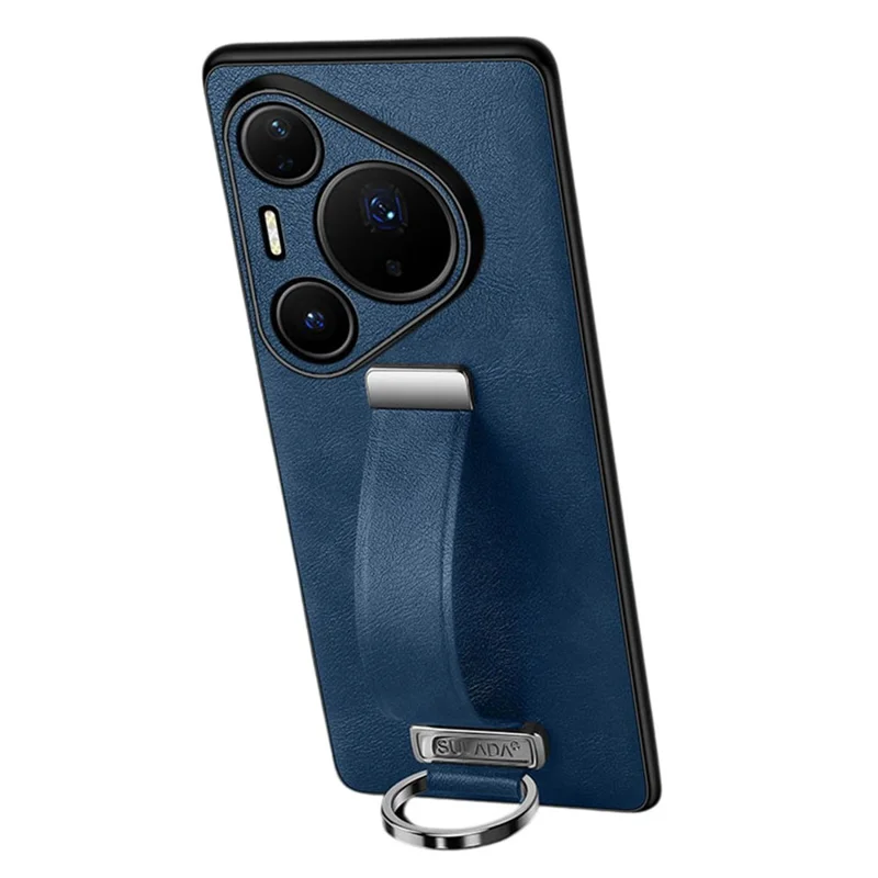 SULADA Série mode pour Huawei Pura 80 Ultra Étui Bracelet Support Coque arrière en cuir - Bleu