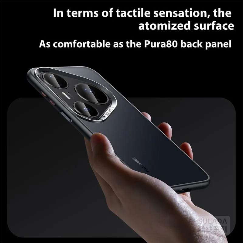 SULADA pour Huawei Pura 80 Ultra Étui PC+TPU Antichoc Mat Protection Téléphone - Noir