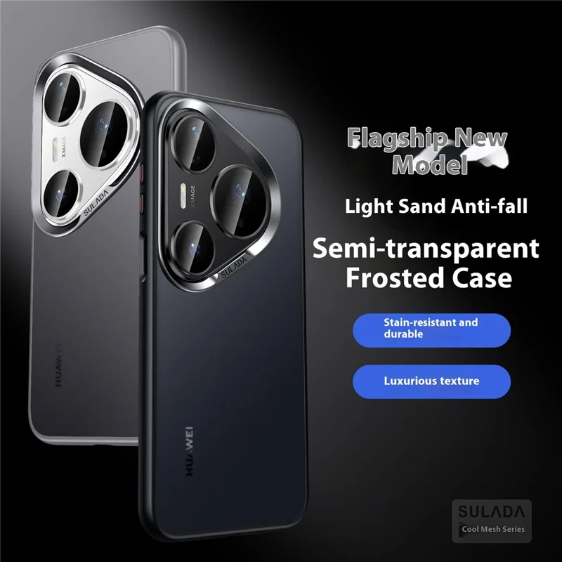 SULADA pour Huawei Pura 80 Ultra Étui PC+TPU Antichoc Mat Protection Téléphone - Noir