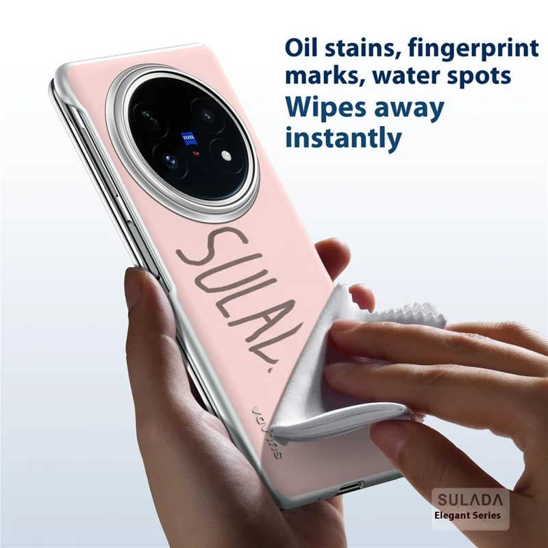 SULADA Für vivo X Fold5 5G Lederhülle Kompatibel mit MagSafe Scharnierschutz - Rosa