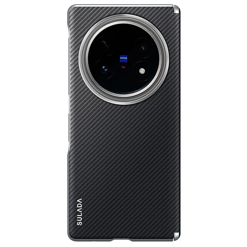 Funda Magnética SULADA para vivo X Fold5 5G de Cuero+PC con Textura de Fibra de Carbono - Azul