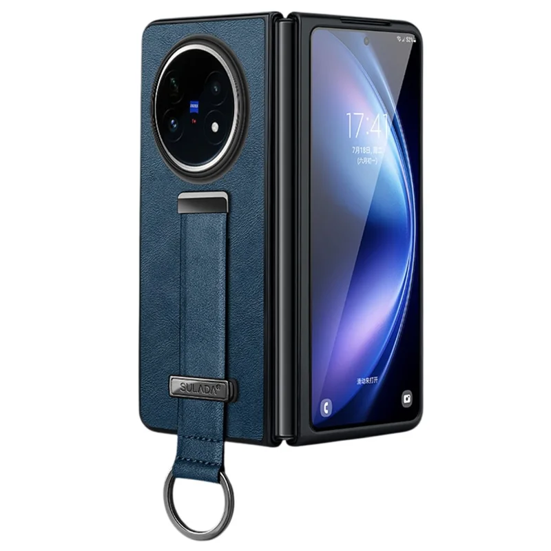 SULADA Serie Moda per Cover Telefono in Pelle vivo X Fold5 5G con Cinturino e Supporto - Blu
