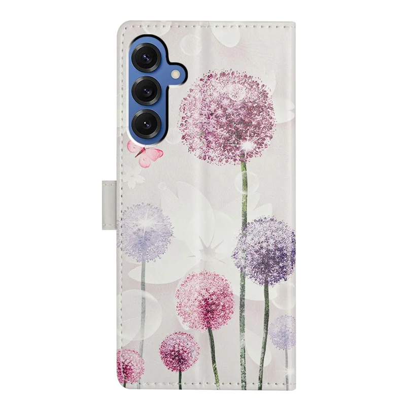 Funda tipo cartera para Samsung Galaxy M36 5G con estampado de diente de león, soporte plegable, cuero y correa