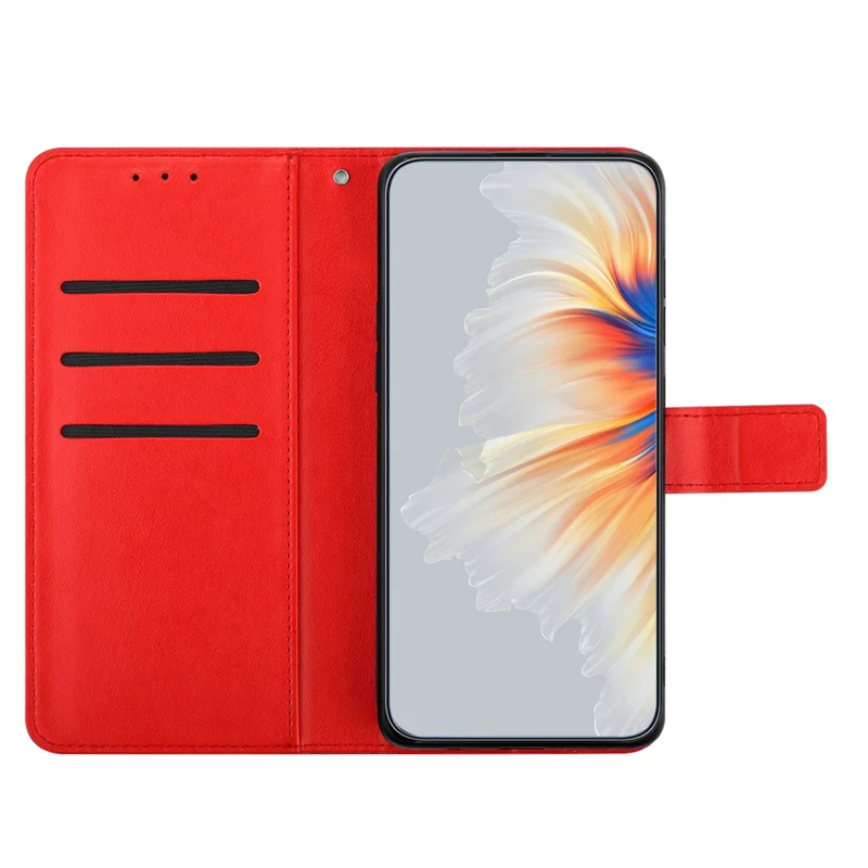 For Samsung Galaxy S25 FE Leather Case with Card Slots Mandala Pattern Phone Cover Stand - Red