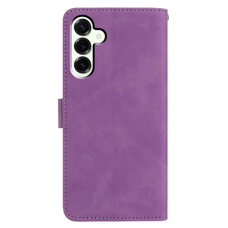 Funda tipo cartera de cuero PU con mariposas y flores estampadas para Samsung Galaxy M36 5G - Morado