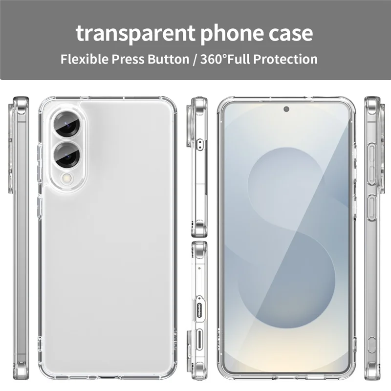 For Samsung Galaxy S25 Edge Case TPU + Acrylic Phone Back Cover Anti Yellowing - Transparent