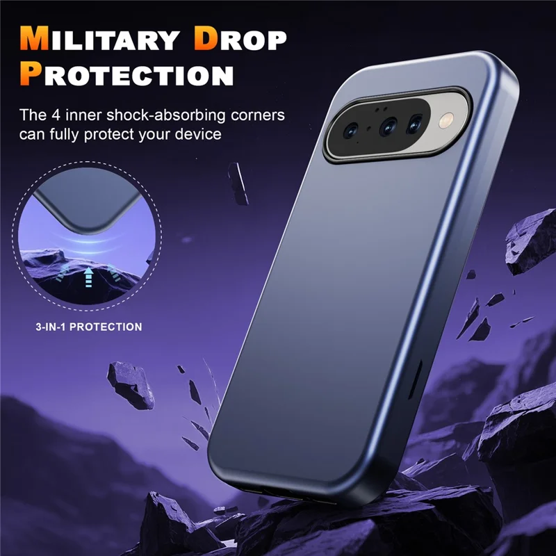 GW03 For Google Pixel 10 / 10 Pro Case TPU + PC Phone Cover Dual Layer Shockproof - Dark Blue