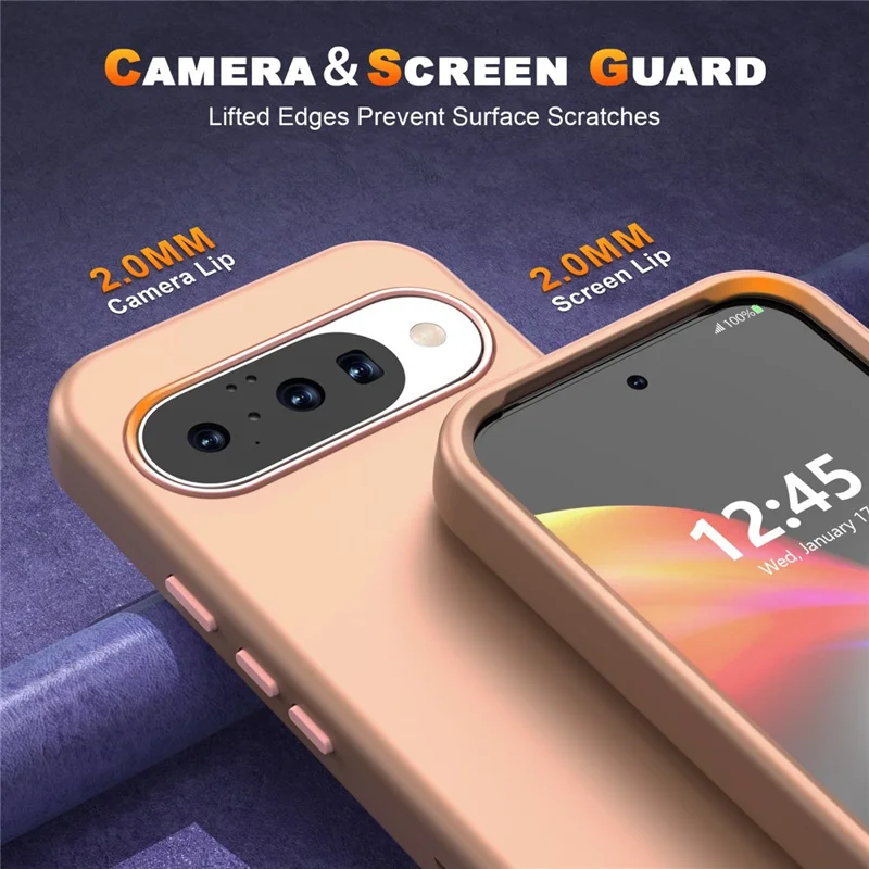 GW03 For Google Pixel 10 / 10 Pro Case TPU + PC Phone Cover Dual Layer Shockproof - Rose Gold