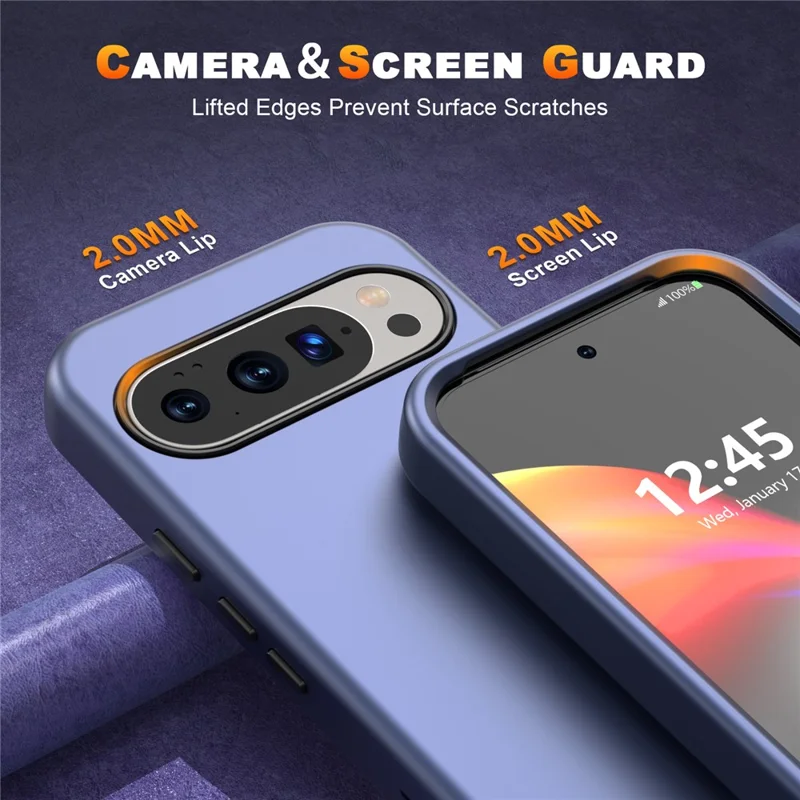 GW03 Pour Étui Google Pixel 10 Pro XL Coque TPU + PC Double Protection Antichoc - Bleu Foncé