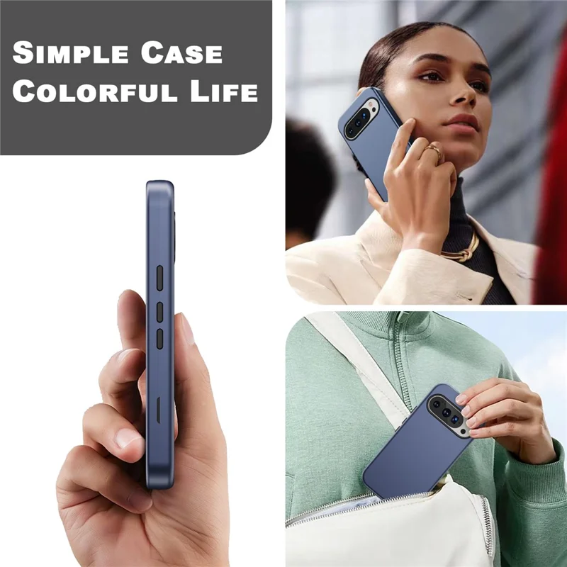 GW03 Pour Étui Google Pixel 10 Pro XL Coque TPU + PC Double Protection Antichoc - Bleu Foncé