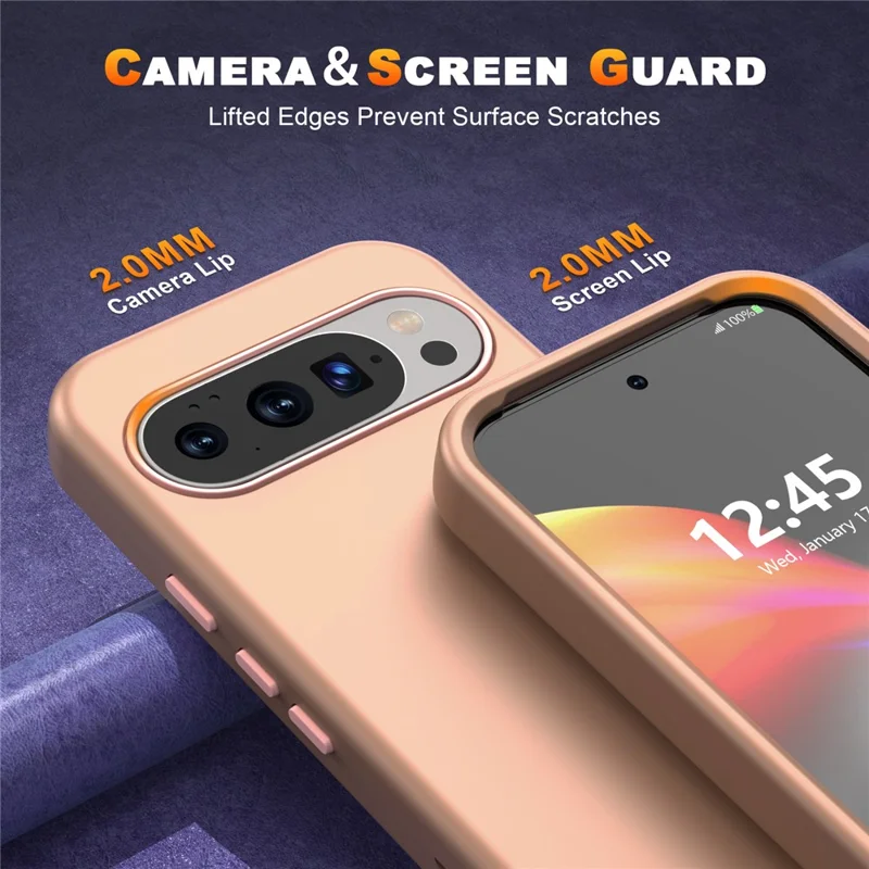 GW03 For Google Pixel 10 Pro XL Case TPU + PC Phone Cover Dual Layer Shockproof - Rose Gold