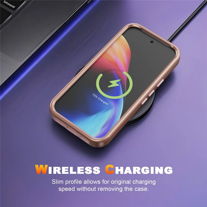 GW03 For Google Pixel 10 Pro XL Case TPU + PC Phone Cover Dual Layer Shockproof - Rose Gold