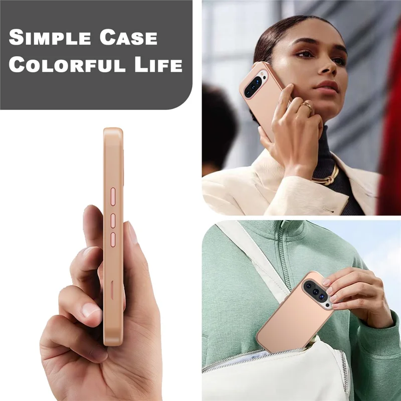 GW03 For Google Pixel 10 Pro XL Case TPU + PC Phone Cover Dual Layer Shockproof - Rose Gold