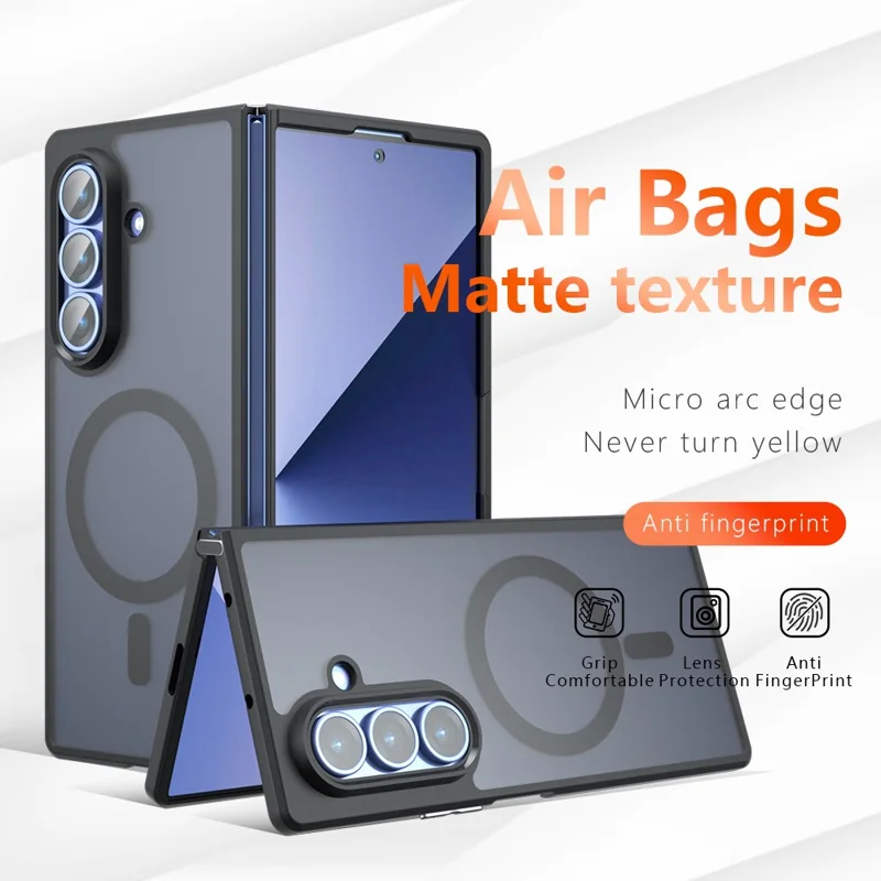 Étui compatible avec Samsung Galaxy Z Fold7 5G avec MagSafe, en TPU + peau mate en PC, housse de téléphone tactile