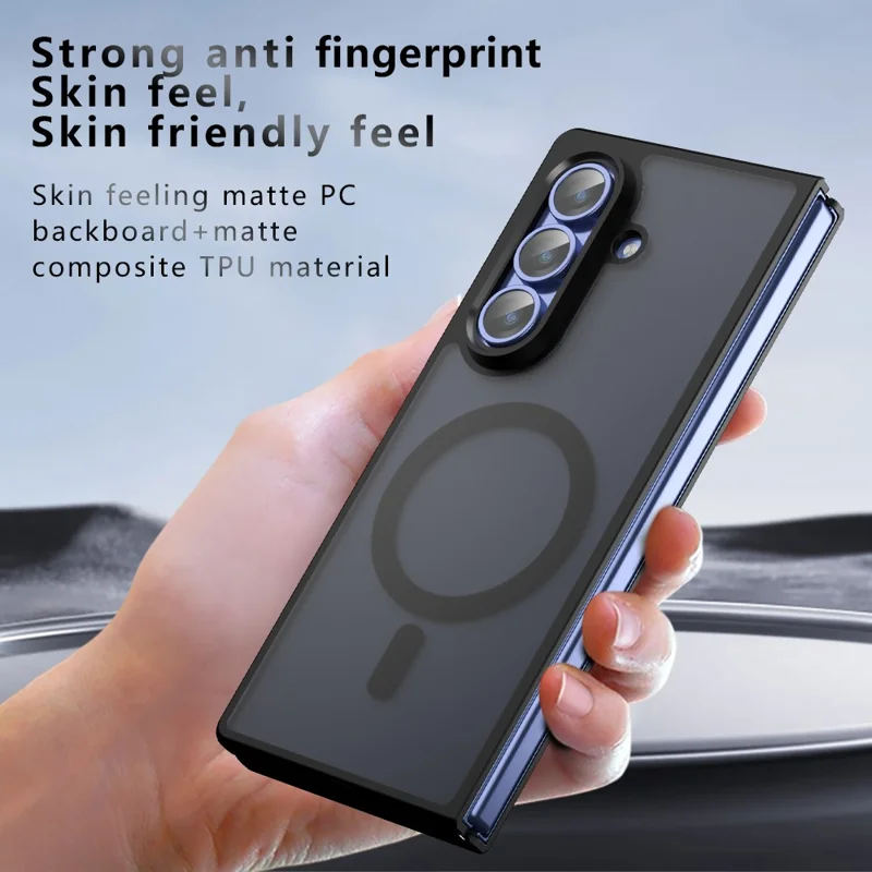 Étui compatible avec Samsung Galaxy Z Fold7 5G avec MagSafe, en TPU + peau mate en PC, housse de téléphone tactile