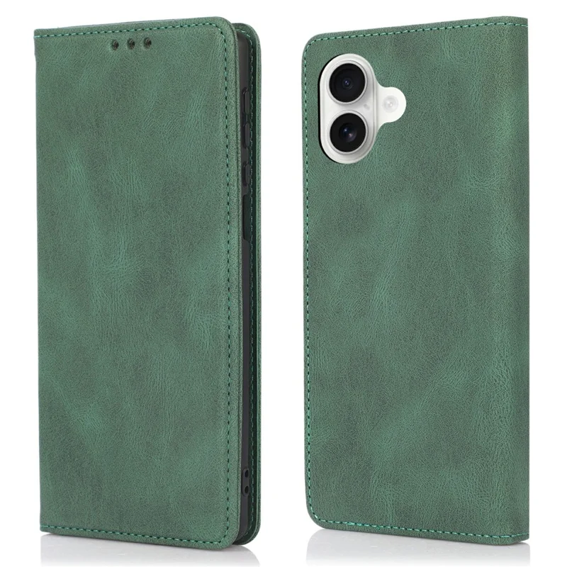 Capa Carteira para iPhone 17 com Fechamento Magnético em Couro - Verde