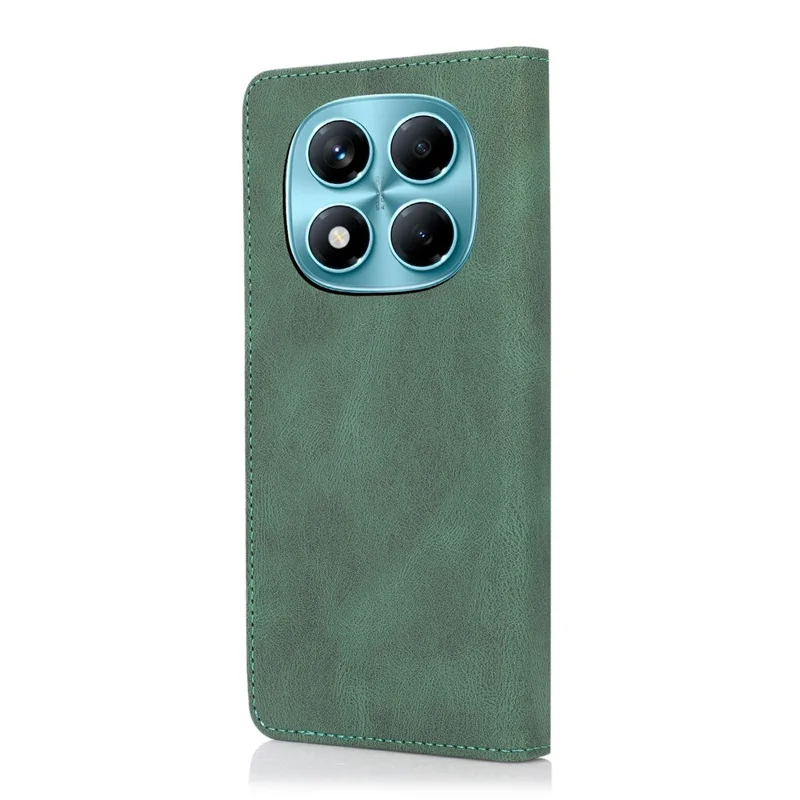 Étui pour Xiaomi Redmi Note 14 Pro 5G / Note 14 Pro+ 5G / Poco X7 5G, Portefeuille à Fermeture Magnétique en Cuir - Vert