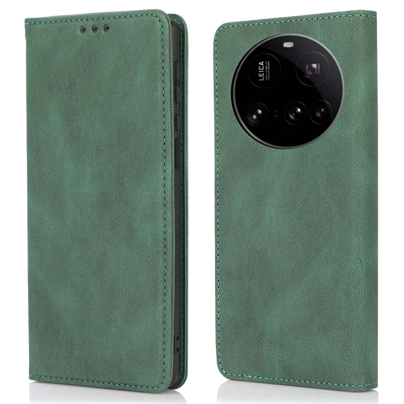 For Xiaomi 15 Ultra Case Wallet Magnetic Closing Leather Flip Phone Cover - Green