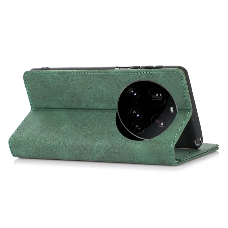 For Xiaomi 15 Ultra Case Wallet Magnetic Closing Leather Flip Phone Cover - Green
