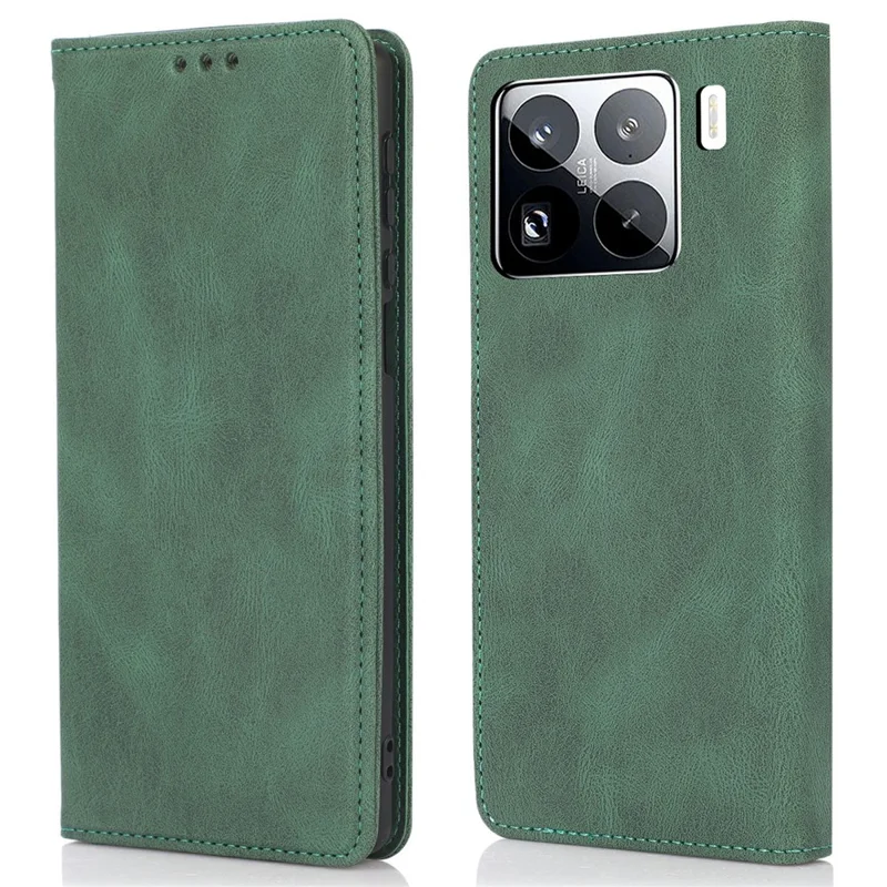 Cover a portafoglio magnetico in pelle per Xiaomi 15 Pro - Verde