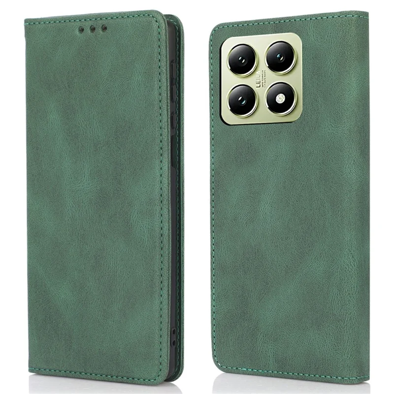 Für Xiaomi 14T Hülle Geldbörse Magnetverschluss Leder Flip Handyhülle - Grün