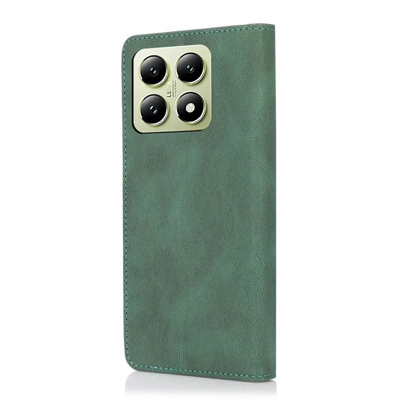 Funda Cartera Magnética de Piel con Tapa para Xiaomi 14T Pro - Verde
