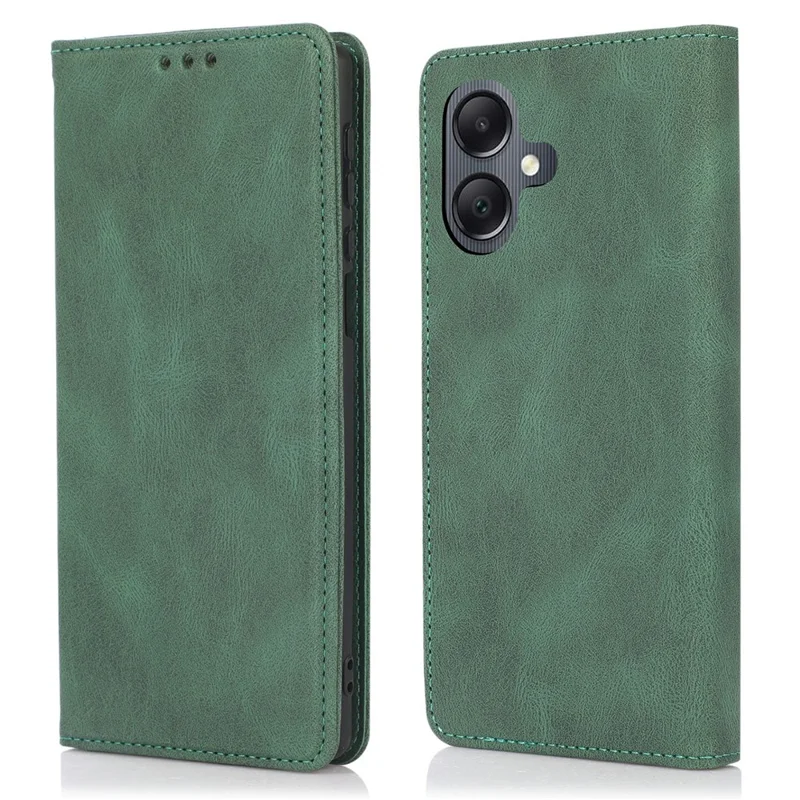 Funda tipo cartera para Samsung Galaxy A06 4G / A07 con cierre magnético y tapa de cuero - Verde
