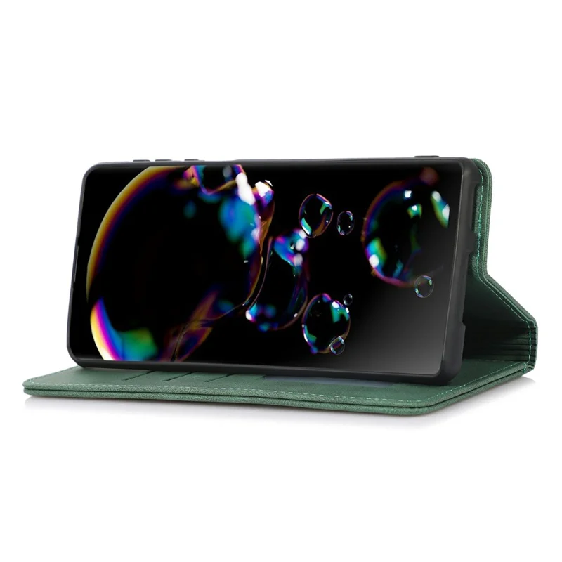 Funda tipo cartera para Samsung Galaxy A06 4G / A07 con cierre magnético y tapa de cuero - Verde