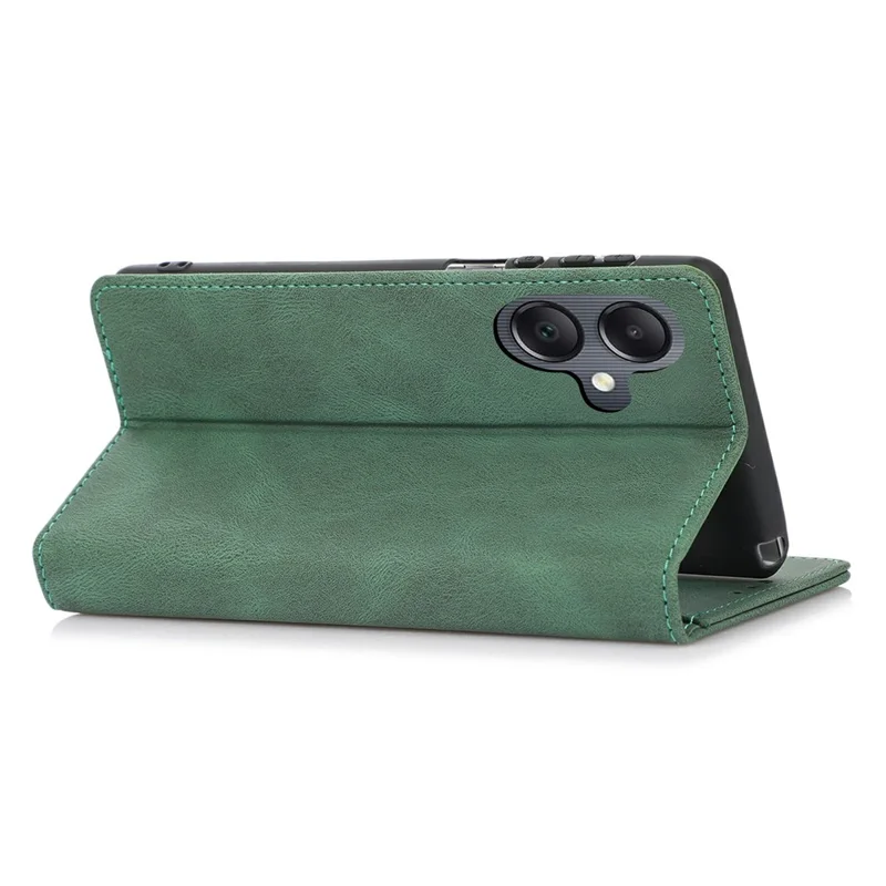 Funda tipo cartera para Samsung Galaxy A06 4G / A07 con cierre magnético y tapa de cuero - Verde