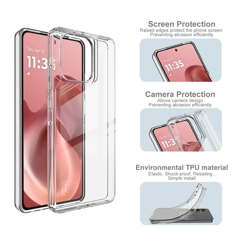 IMAK UX-10 Series For Motorola Moto G86 Power 5G Clear Phone Case Soft TPU Mobile Back Cover