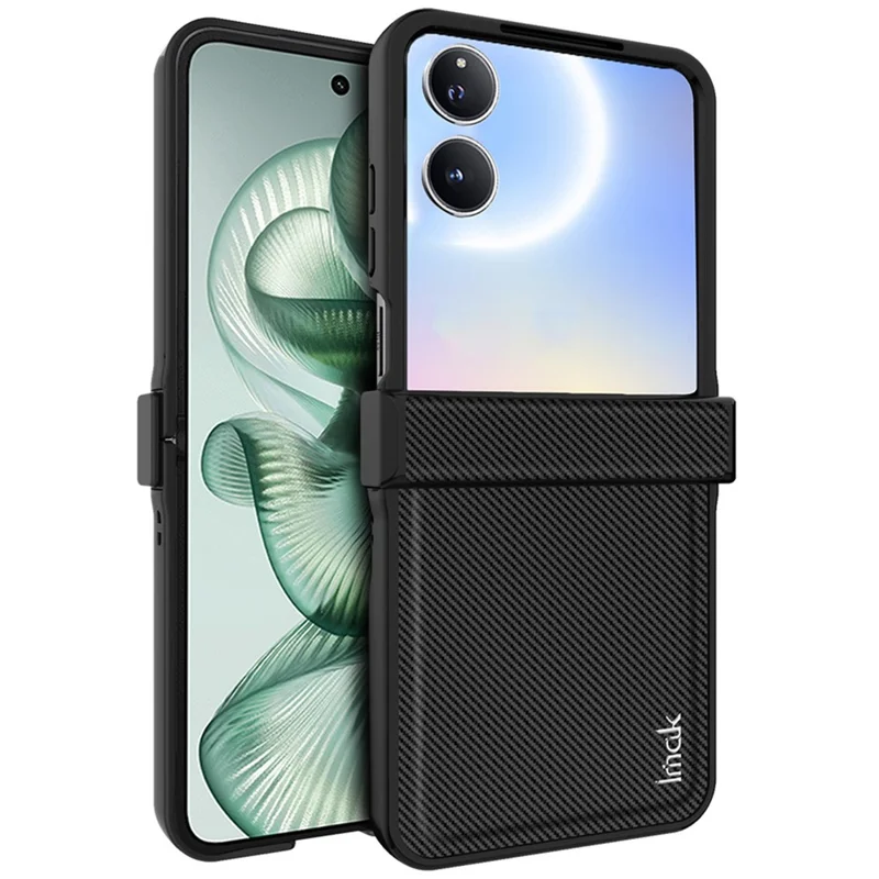 IMAK Ruiyi Series for Xiaomi Mix Flip 2 Case Carbon Fiber Texture Leather + PC Phone Cover