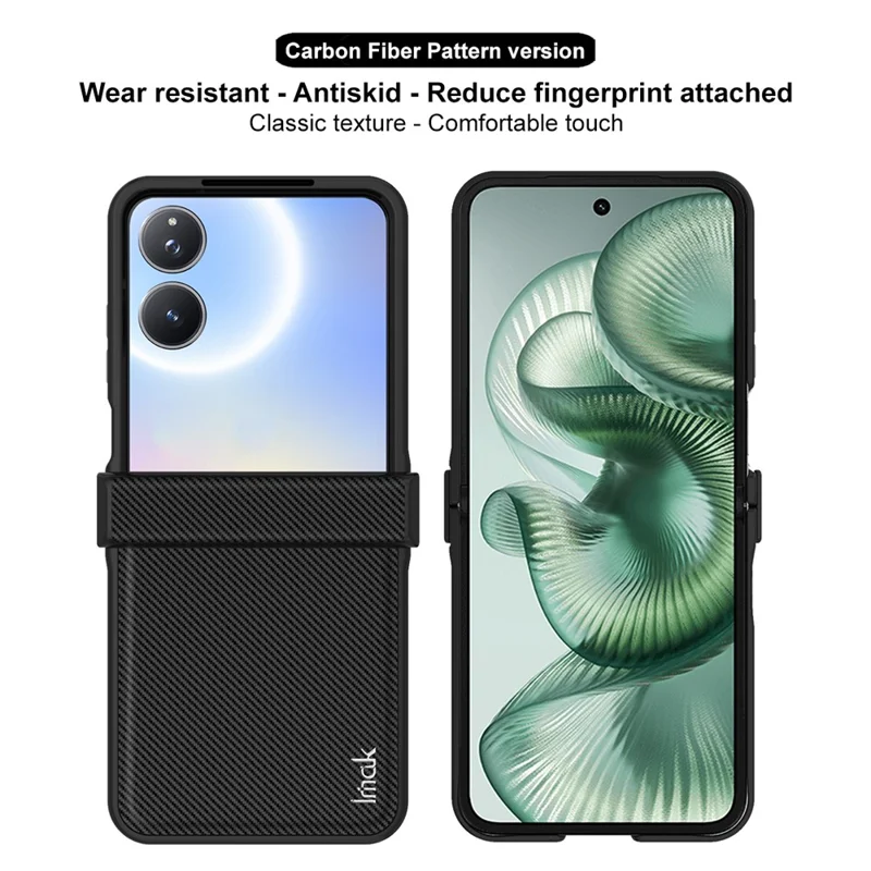 IMAK Ruiyi Series for Xiaomi Mix Flip 2 Case Carbon Fiber Texture Leather + PC Phone Cover