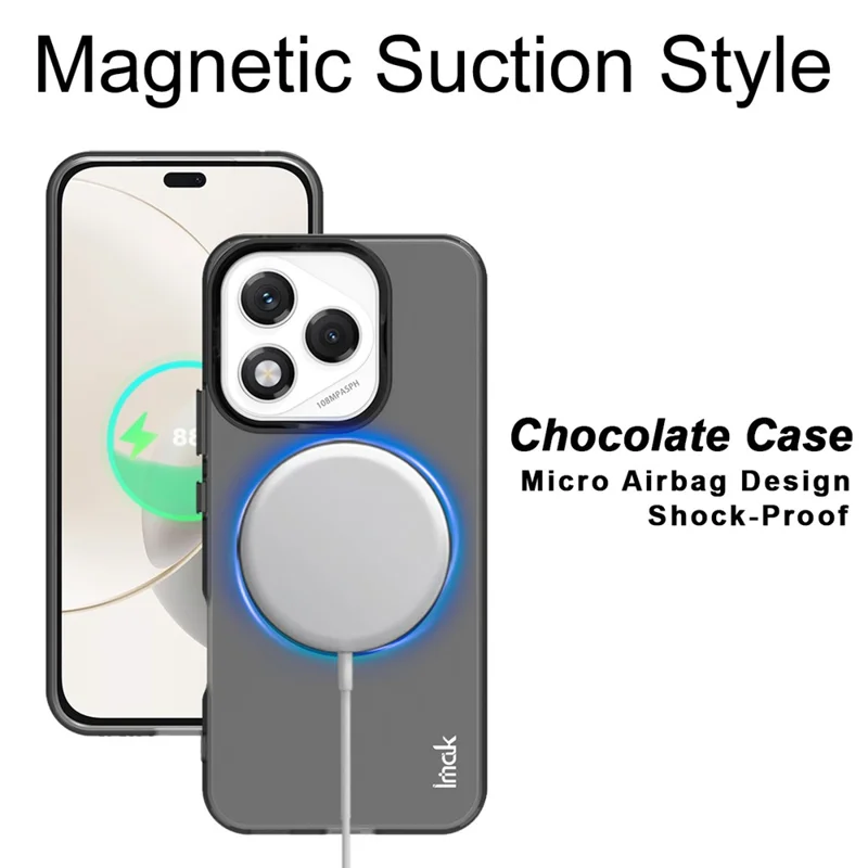 IMAK For Honor 400 Lite 5G Case Compatible with MagSafe PC + TPU Protective Phone Back Cover - Black