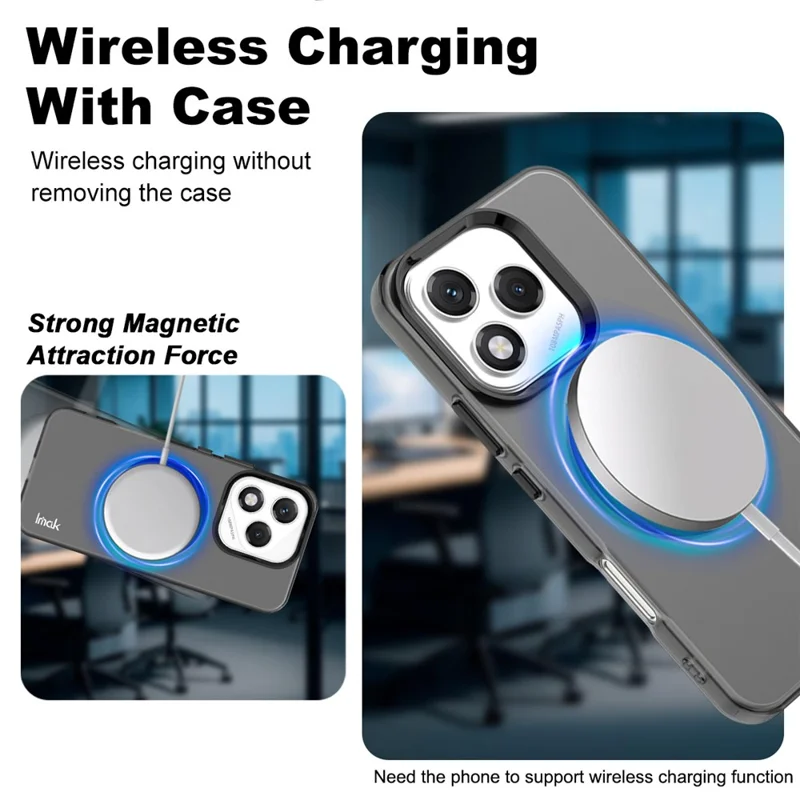 IMAK For Honor 400 Lite 5G Case Compatible with MagSafe PC + TPU Protective Phone Back Cover - Black