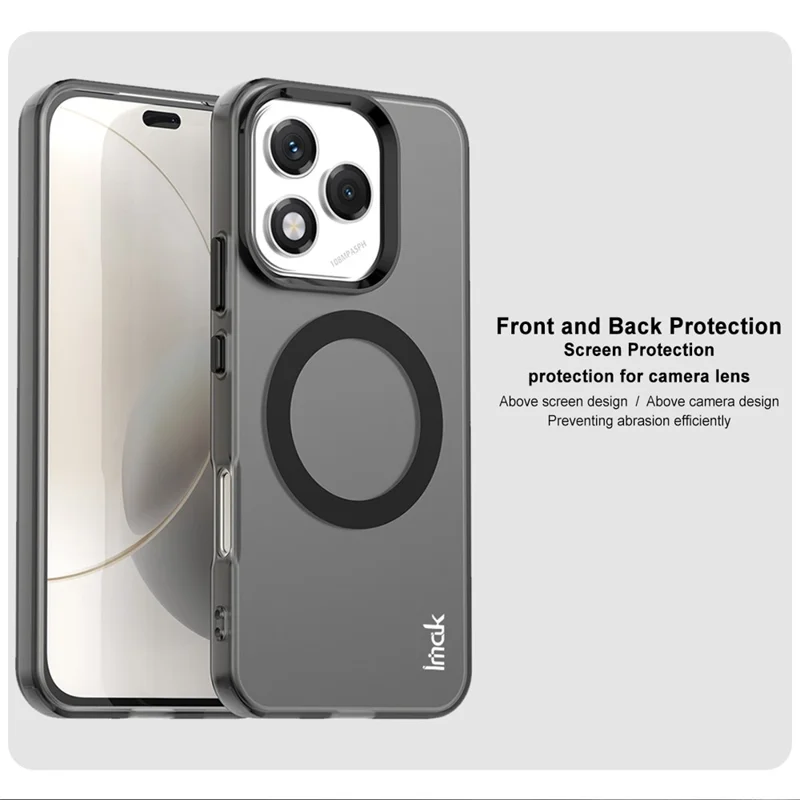 IMAK For Honor 400 Lite 5G Case Compatible with MagSafe PC + TPU Protective Phone Back Cover - Black