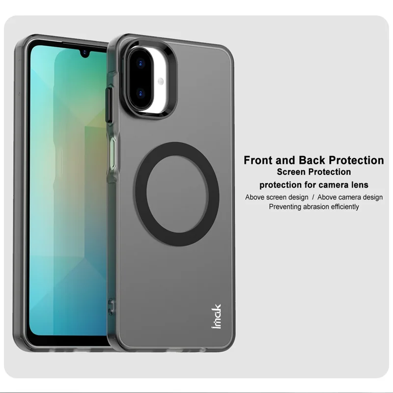 IMAK Pour Samsung Galaxy A07 Étui Compatible avec MagSafe PC + TPU Coque de Protection Arrière pour Téléphone - Noir