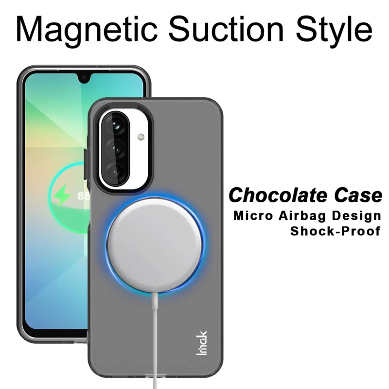 Funda IMAK para Samsung Galaxy A17 5G Compatible con MagSafe PC + TPU Carcasa Protectora Trasera para Móvil - Negro