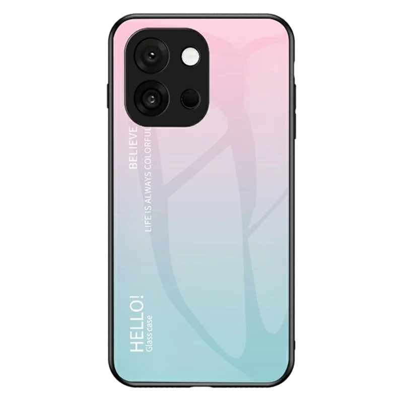 Cover per OnePlus 13T 5G Antigraffio in Vetro Temperato + PC + TPU - Rosa Blu Sfumato
