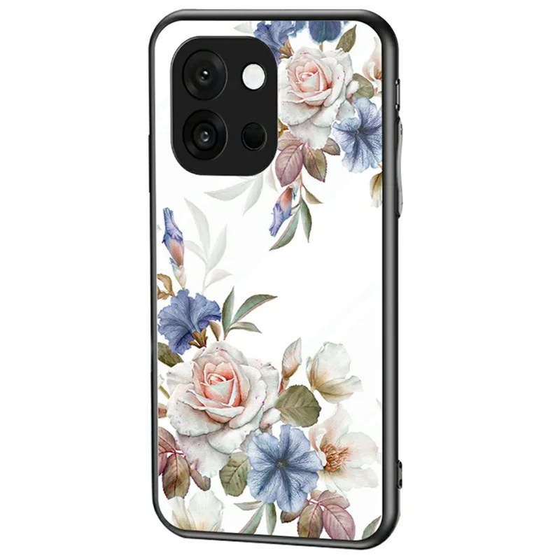 Cover per OnePlus 13T 5G con Motivo Floreale TPU + Vetro Temperato Protezione Telefono - Cespuglio di Fiori Bianchi