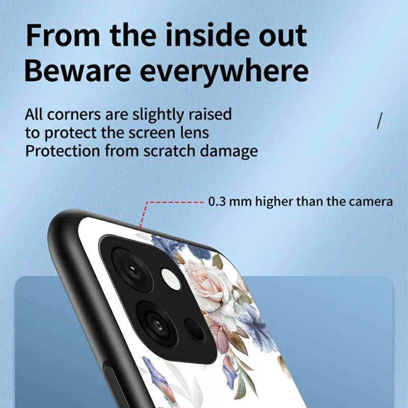 Cover per OnePlus 13T 5G con Motivo Floreale TPU + Vetro Temperato Protezione Telefono - Cespuglio di Fiori Bianchi
