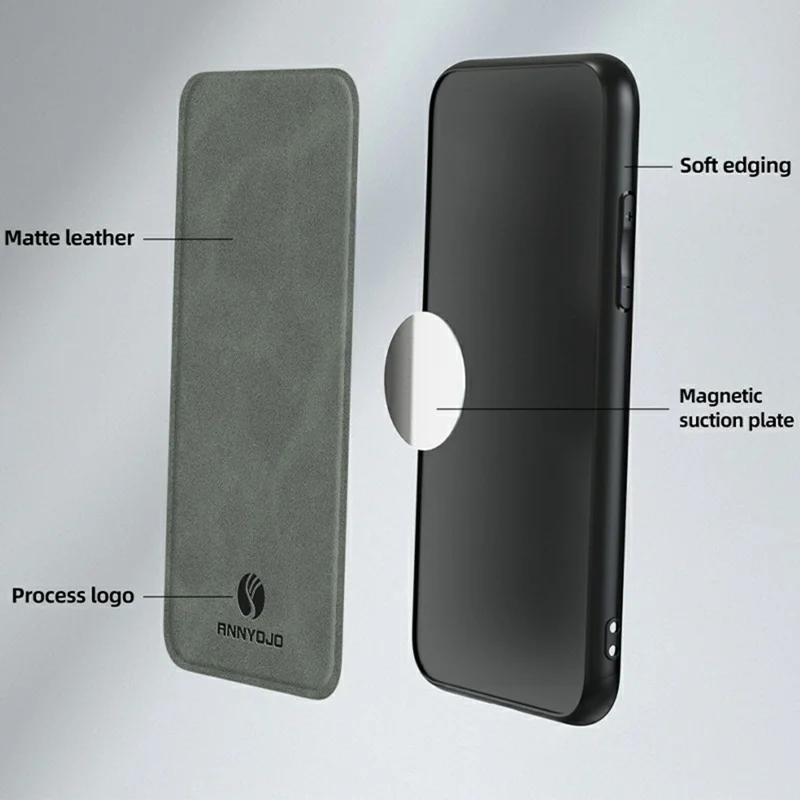 ANNYOJO Für Oppo A5 5G Hülle PU-Leder + PC + TPU Stoßfest Handyhülle - Grün